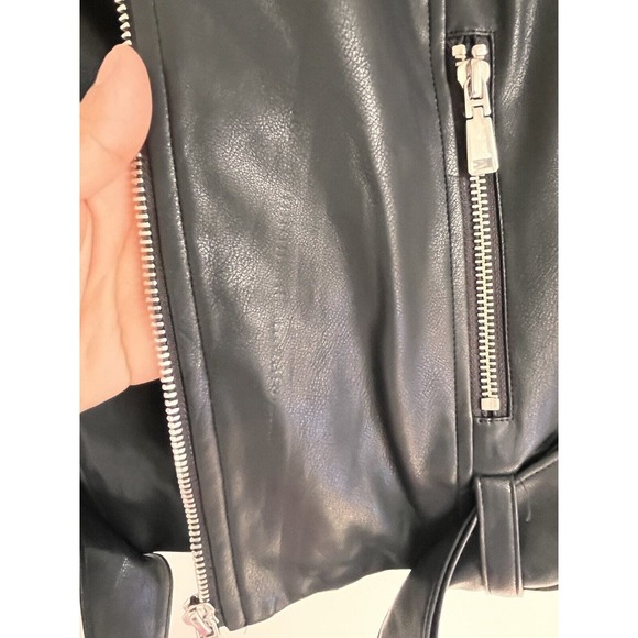 Danielle Bernstein Womens Faux-Leather Moto Motorcycle Jacket, Black, XL - Picture 9 of 13